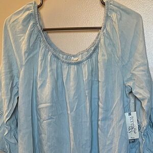 Terra & Sky Women Light Blue Tunic Top